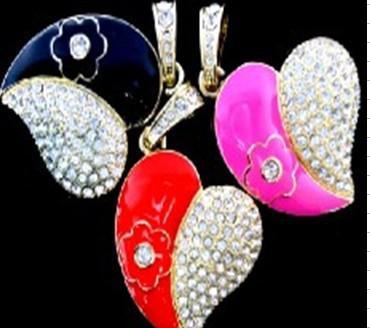 【工廠批發】USB3.0愛心形花兒U盤 珠寶U盤64G 定制 價格、廠家與圖片詳情